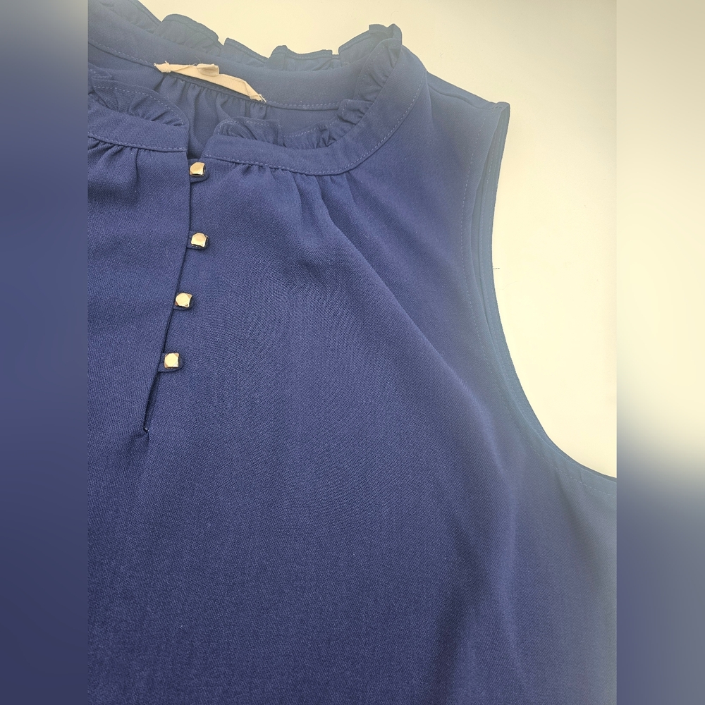41 Hawthorn Metal Studded Women's Blouse Sleeveless Blue Size L - Picture 3 of 15